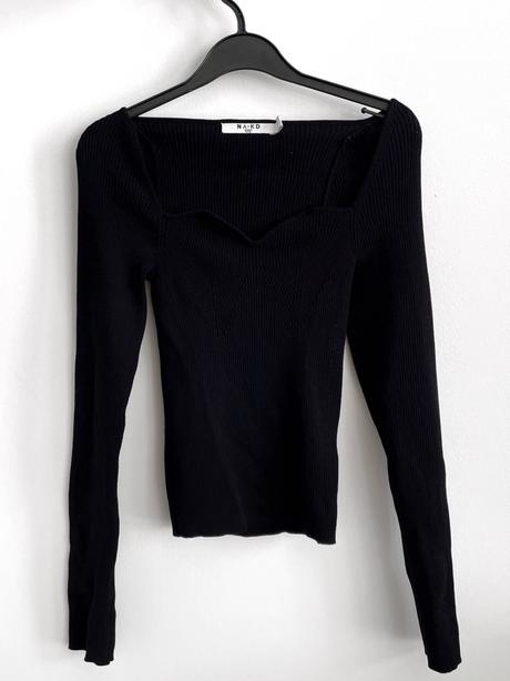 Na-kd rebrovaný top srdiečkový štvorcový výstrih, 30