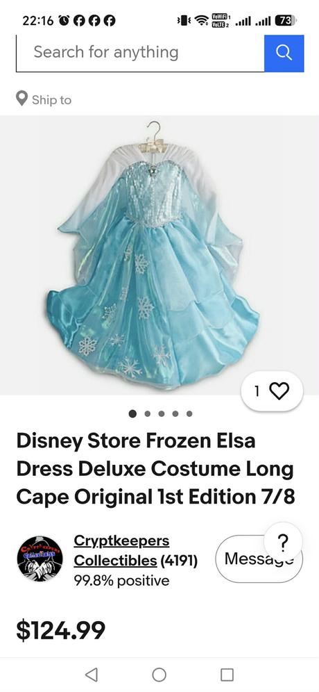 Kostým elza original disney store, 