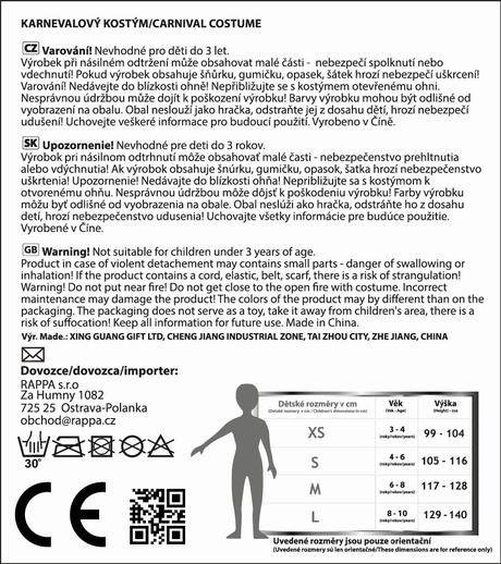 Rappa kostým čarodejnica netopierka, 