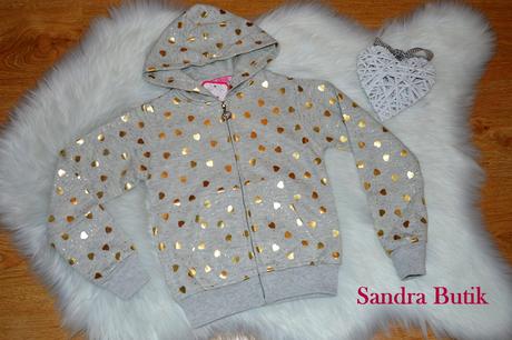 Detská mikina na zips so srdiečkami, 92 - 128