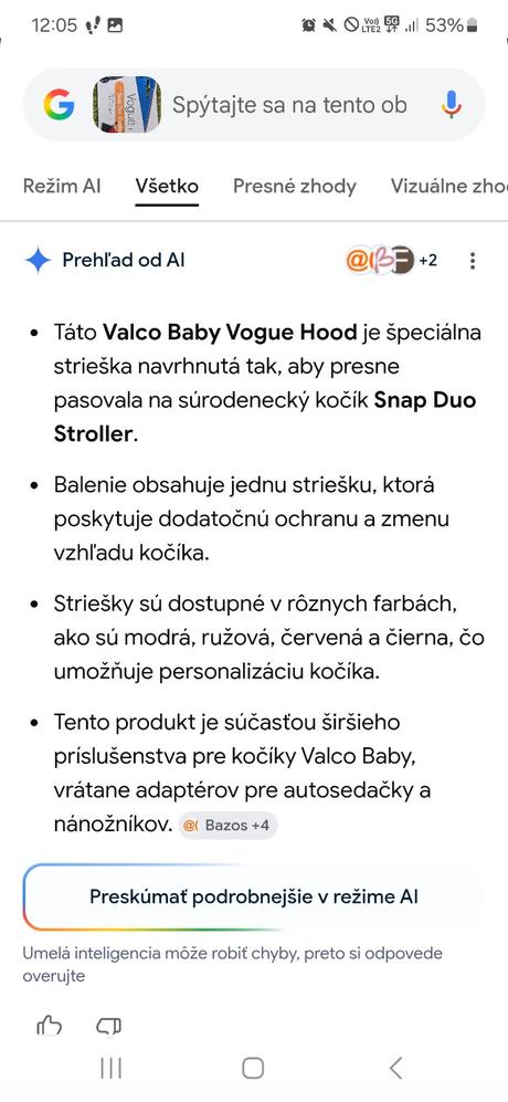 Strieška na kočík, valco baby,valco baby snap duo