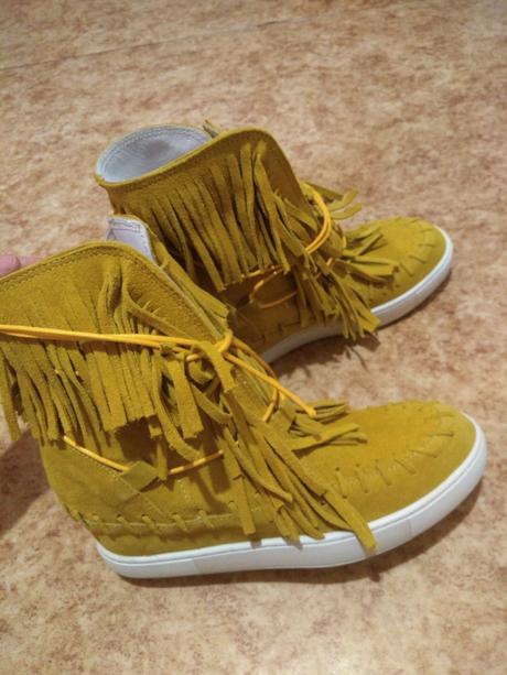 Obuv kožená na platforme, nové, 38