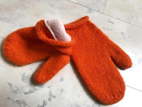 Luxusné mohérové rukavice, fishbone,l