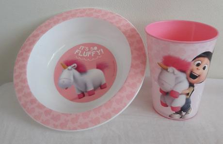 Plastová miska a pohárik s jednorožcom,