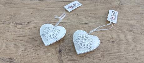 Srdce závesné - 70 mm - biele, 