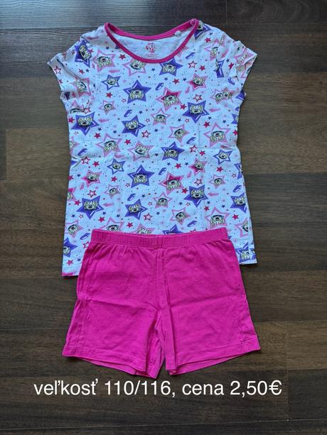 Pyžamo krátky rukáv, 116