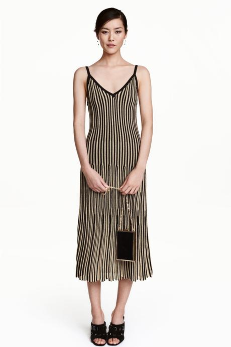 Šaty na ramienka h&m, veľ.xs čierno-zlaté, h&m,xs