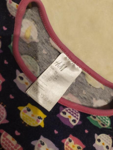 Pyžamo sovickove, h&m,92