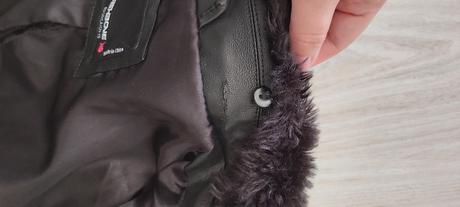 Koženkový kabátik s kožusinkou, new yorker,xs