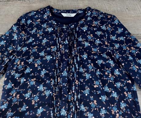 Tmavomodré šaty s ružičkami, tchibo,36