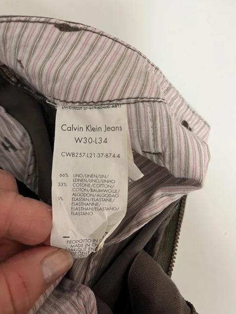Ľanovobavlnené cargo nohavice calvin klein jeans, calvin klein,30