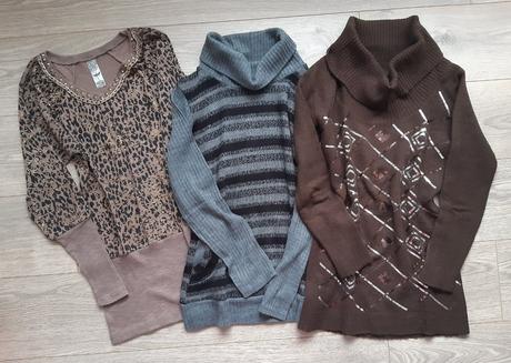 Hnedy sveter s flitrami, m