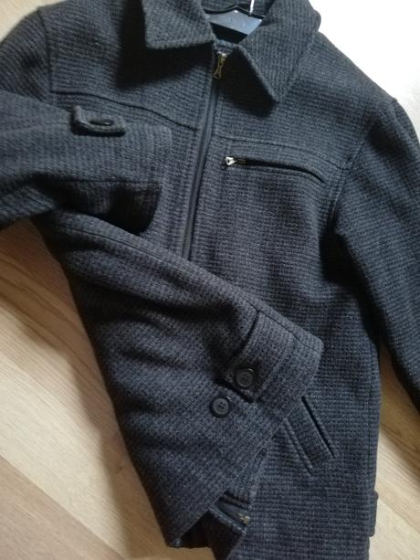 Tmavosedy pánsky kabát, m