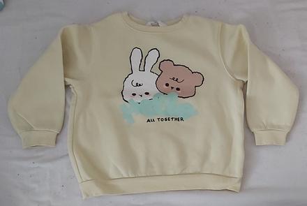 Mikina žltá macko a zajačik h&m 110/116, h&m,110