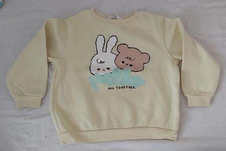 Mikina žltá macko a zajačik h&m 110/116, h&m,110