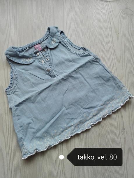 Riflova bluzka bez rukavov, takko,80