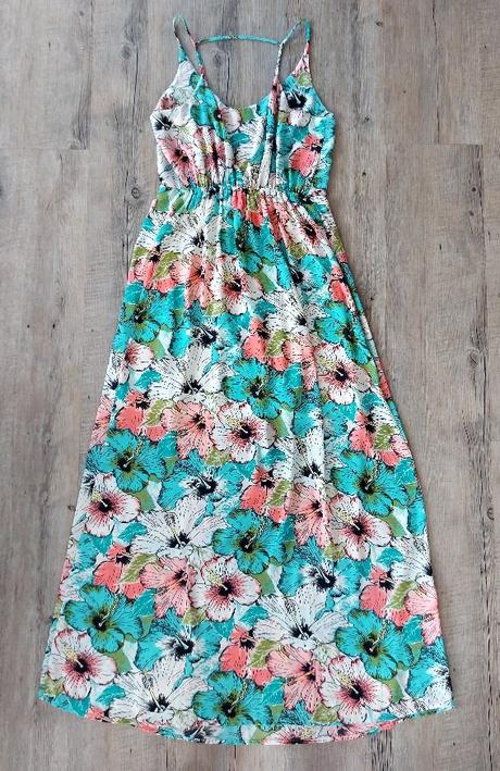 Dlhé kvetinové šaty na ramienka, h&m,s