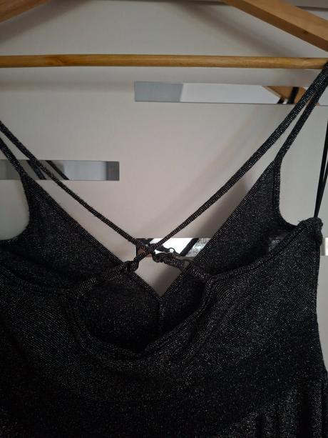 Šaty čierno strieborné, h&m,38