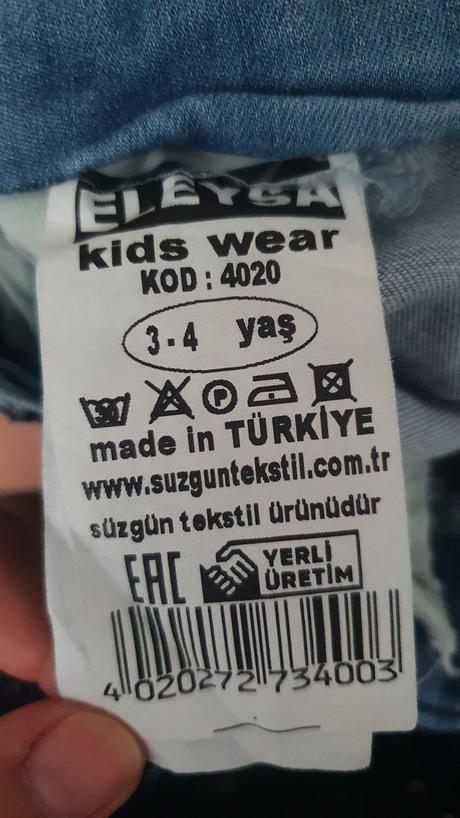 Džinsové kraťasy na traky, 98