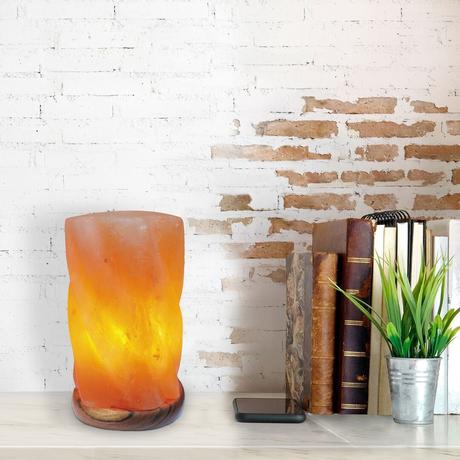 Soľná lampa 3100 g podstavec z akáciového dreva, 