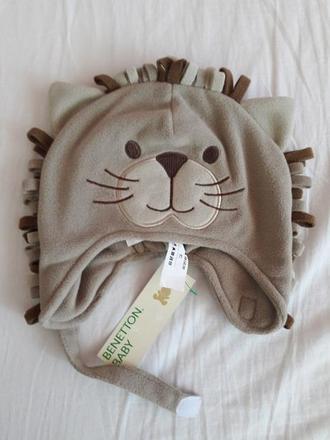 Flísová čiapka - mačička, benetton,68