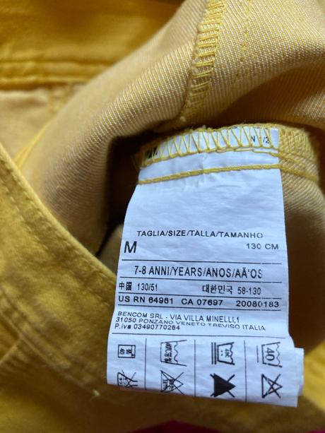 Žltá riflová bunda benetton, benetton,128