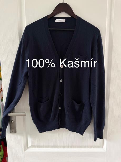 Kašmírový kardigan allude v námorníckej farbe, l