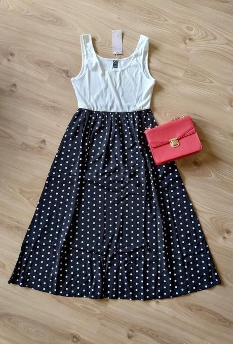 Šaty s bodkovanou sukňou, 38 / m