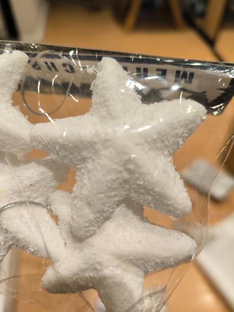 Vianocne ozdoby - polystyrénove hviezdicky, 