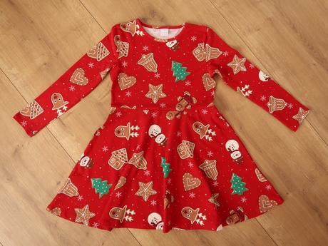 Vianočné šaty lindex 122/128 (6-8 r.) perníky, lindex,122