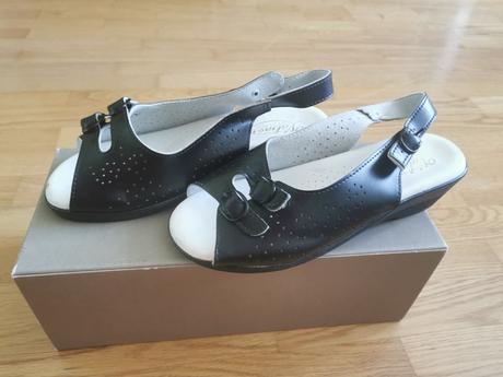 Kožene čierne sandaly 37, 37