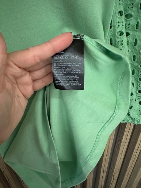 Zelené tričko s madeirovými rukávmi, h&m,s