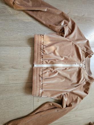 Krémová semišová mikina, s