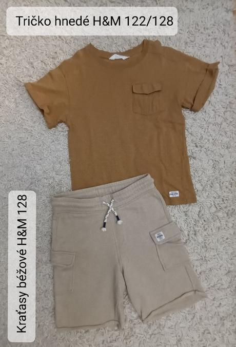 Tričko 122/128 a kraťasy 128, h&m,128