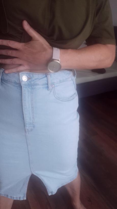 Riflova midi sukna s rozparkom denim co, denim co,40