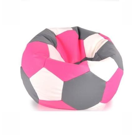 Sedací vak lopta 100x100 cm bielo ružová, 