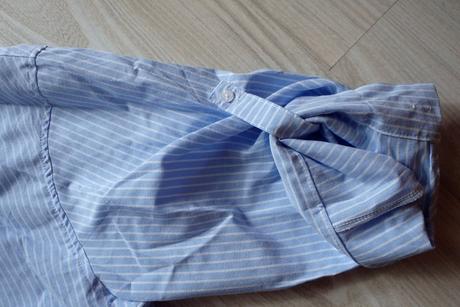 Bielo modro pásikavá košeľová blúzka, v. xl/xxl, 46 - xxl