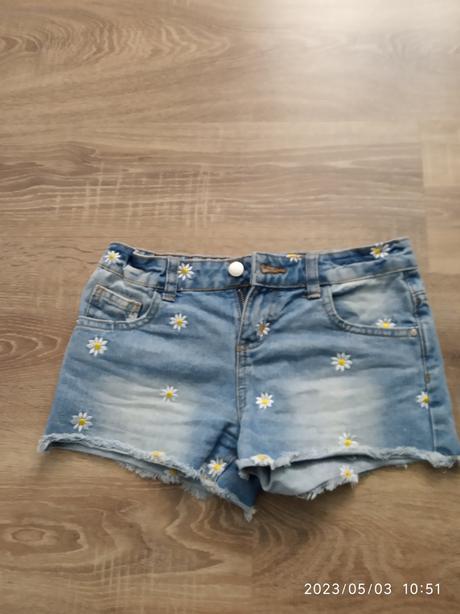 Riflové kraťasy, denim,140