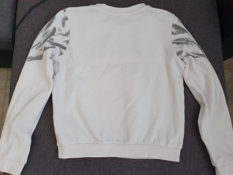 Biela mikina s tigrom, h&m,146