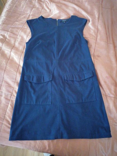 Tmavomodré šaty bez rukávov, reserved,40