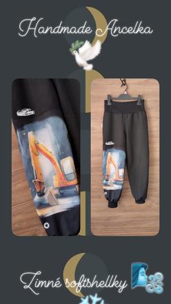 Zimné softshellky kombinované s reflexnym prvkom, 68 - 170