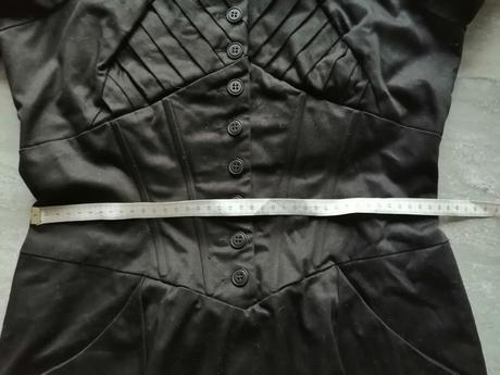 Čierne členité šaty warehouse v40 s kosticami, warehouse,40