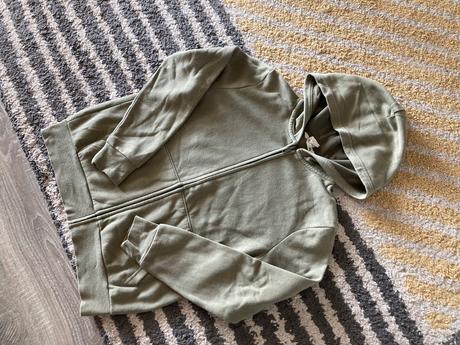 Olivová mikina 134/140, h&m,134