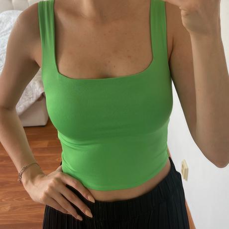 Zelený crop top, amisu,s