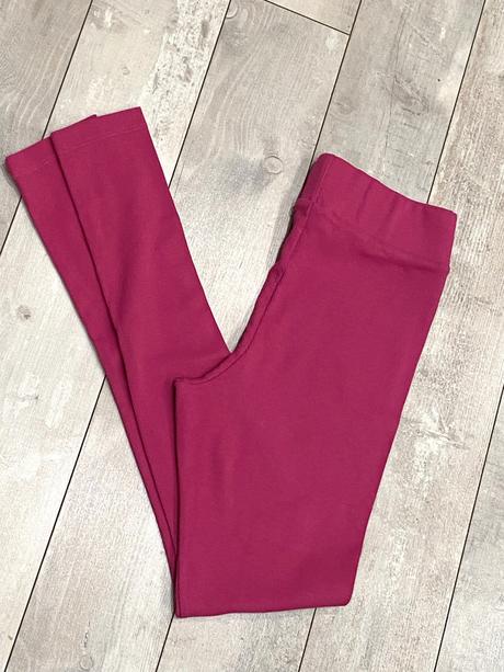 Ružové rebrované legíny, l