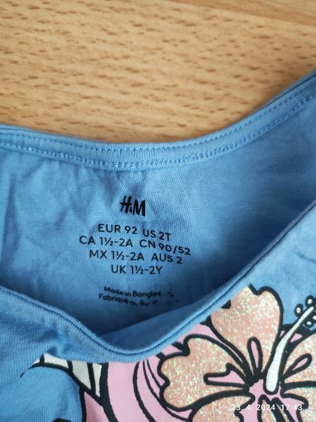Tričko krátky rukáv pre dievčatko 92, h&m,92