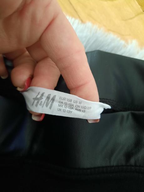 Legínky s koženkou 146/152, h&m,146