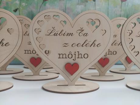 Drevené srdiečko / ľúbim ťa z celého môjho srdca, 