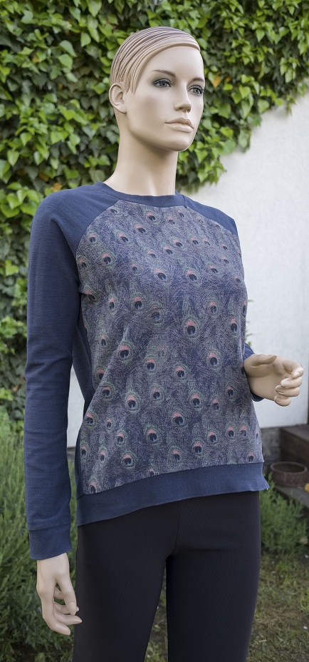 Mikina so vzorom páva, s, s