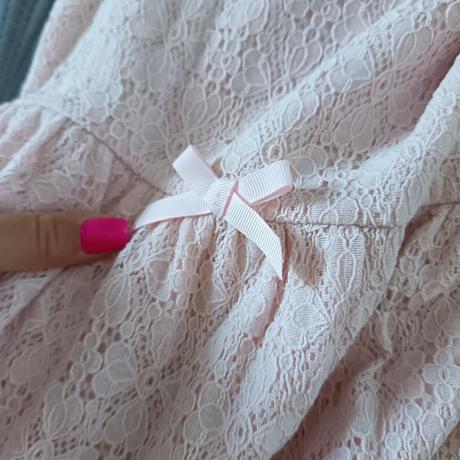 Ružové šaty s krajkou, h&m,140